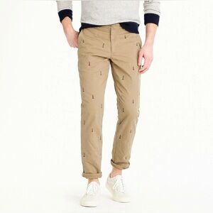 J. Crew 770 Khaki Chinos with Embroidered Lighthouses Size:33/30